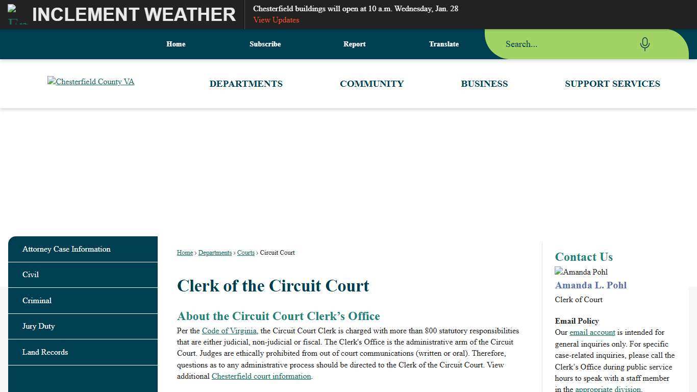 Clerk of the Circuit Court Chesterfield County, VA
