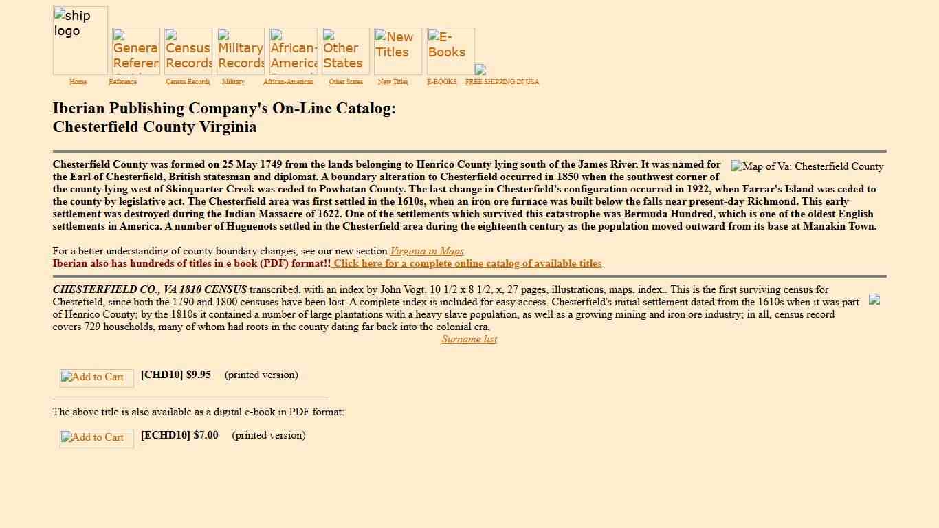 Chesterfield County Virginia History and Genealogy