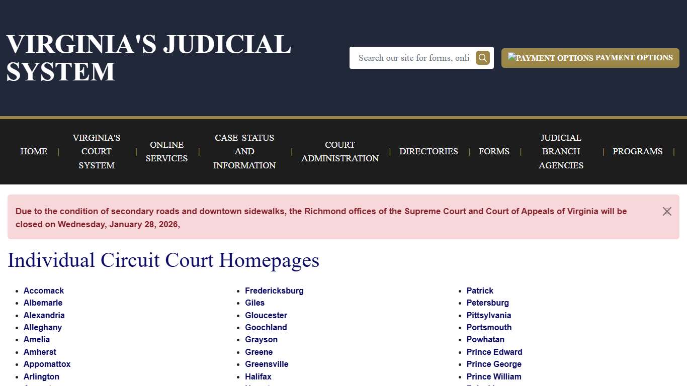 Individual Circuit Court Homepages Virginia Court System
